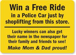 shoplifting sign shoplifting sign