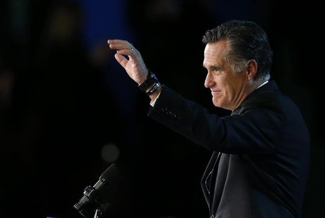 Republican presidential nominee Mitt Romney gestures as he gives his concession speech after losing the election to President Barack Obama, Republican presidential nominee Mitt Romney gestures as he gives his concession speech after losing the election to President Barack Obama,