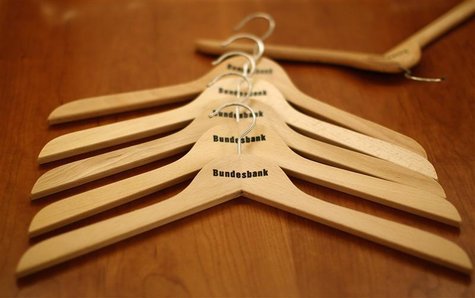 Clothes hangers are seen at Deutsche Bundesbank during a work group meeting for tax estimation in Frankfurt October 29, 2012. REUTERS/Lisi N Clothes hangers are seen at Deutsche Bundesbank during a work group meeting for tax estimation in Frankfurt October 29, 2012. REUTERS/Lisi N