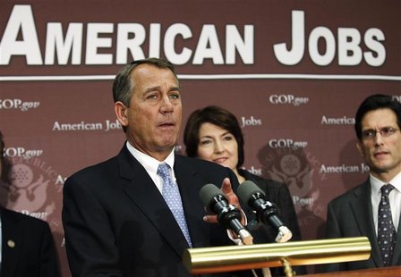 U.S. House Speaker John Boehner (R-OH) gestures during a news conference on the fiscal cliff, after a closed GOP meeting at Capitol Hill in U.S. House Speaker John Boehner (R-OH) gestures during a news conference on the fiscal cliff, after a closed GOP meeting at Capitol Hill in