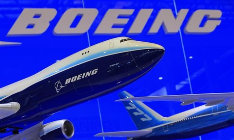 Models of Boeing 747 and 777 passenger planes are displayed at the Boeing booth as part of the China International Aviation & Aerospace Exhi Models of Boeing 747 and 777 passenger planes are displayed at the Boeing booth as part of the China International Aviation & Aerospace Exhi