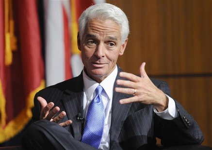 Former Governor of Florida Charlie Crist answers a question during the University of Southern California's Schwarzenegger Institute for Stat Former Governor of Florida Charlie Crist answers a question during the University of Southern California's Schwarzenegger Institute for Stat