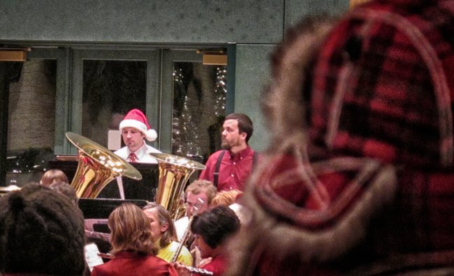 Wausau Symphony Band filled the Great Hall with great sound tonight! Everybody warmed up inside after the parade with Cocoa and Cookies!
