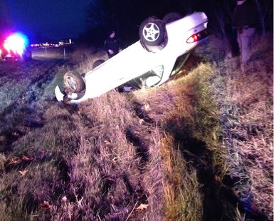 Notice the gouge in the ridge where the car slide on its roof. Notice the gouge in the ridge where the car slide on its roof.