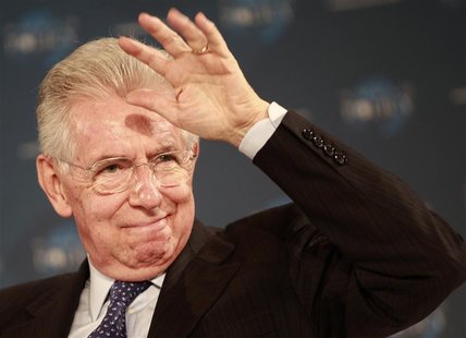 Italy's Prime Minister Mario Monti gestures at the World Policy Conference in Cannes December 8, 2012. REUTERS/Eric Gaillard Italy's Prime Minister Mario Monti gestures at the World Policy Conference in Cannes December 8, 2012. REUTERS/Eric Gaillard