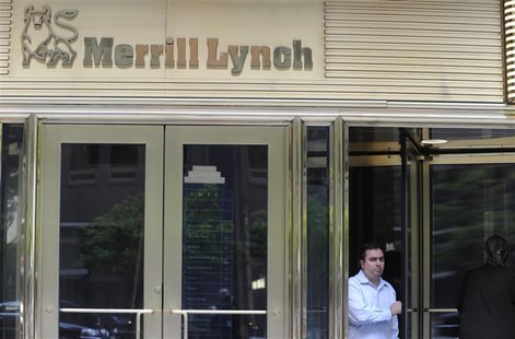A man walks out from the Merrill Lynch building in New York, May 7, 2012. REUTERS/Keith Bedford A man walks out from the Merrill Lynch building in New York, May 7, 2012. REUTERS/Keith Bedford