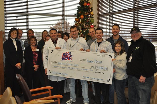 Here's the WIFC crew handing over our check for over $17,000 to Aspirus Cancer Care. Thanks a ton to our Aspirus friends who handle the Disco Fund to help those dealing with cancer