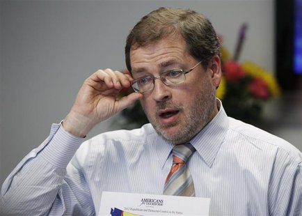 Grover Norquist, founder of the taxpayer advocacy group, Americans for Tax Reform (ATR), adjusts his glasses as he speaks during the Reuters Grover Norquist, founder of the taxpayer advocacy group, Americans for Tax Reform (ATR), adjusts his glasses as he speaks during the Reuters