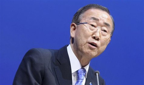 U.N. Secretary-General Ban Ki-moon talks during the opening ceremony of the plenary session of the high-level segment of the 18th session of U.N. Secretary-General Ban Ki-moon talks during the opening ceremony of the plenary session of the high-level segment of the 18th session of
