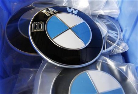 BMW luxury car logo's are pictured in a spare part store at a BMW garage in Niderwangen near Bern, May 24, 2012. REUTERS/Pascal Lauener BMW luxury car logo's are pictured in a spare part store at a BMW garage in Niderwangen near Bern, May 24, 2012. REUTERS/Pascal Lauener