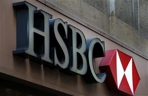 A sign is seen above the entrance to an HSBC bank branch in midtown Manhattan in New York City, December 11, 2012. REUTERS/Mike Segar A sign is seen above the entrance to an HSBC bank branch in midtown Manhattan in New York City, December 11, 2012. REUTERS/Mike Segar