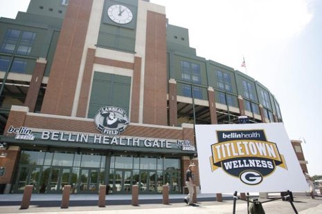 Bellin Health Gate, with Lombardi Clock, at Lambeau Field (courtesy of Packers.com) Bellin Health Gate, with Lombardi Clock, at Lambeau Field (courtesy of Packers.com)