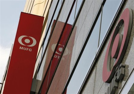 A signboard of a bank branch of Mitsubishi UFJ Financial Group is seen in Tokyo February 1, 2012. REUTERS/Kim Kyung-Hoon A signboard of a bank branch of Mitsubishi UFJ Financial Group is seen in Tokyo February 1, 2012. REUTERS/Kim Kyung-Hoon