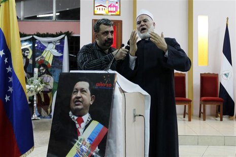 Sheikh Nasef, the Muslim imam of the Mosque of Managua, speaks during a mass to pray for the health of Venezuela's President Hugo Chavez in Sheikh Nasef, the Muslim imam of the Mosque of Managua, speaks during a mass to pray for the health of Venezuela's President Hugo Chavez in