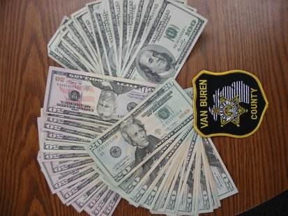 Cash seized by Van Buren County Sheriff's deputies. Cash seized by Van Buren County Sheriff's deputies.