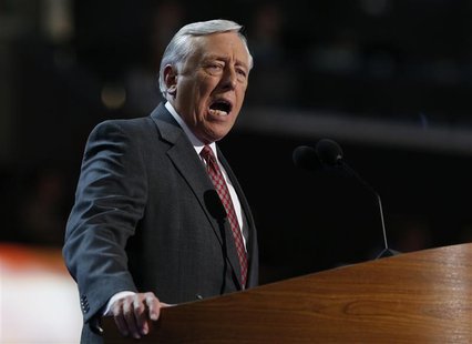 U.S. Rep Steny Hoyer (D-MD), parliamentarian of the 2012 Democratic National Committee Convention, addresses convention-goers during the fir U.S. Rep Steny Hoyer (D-MD), parliamentarian of the 2012 Democratic National Committee Convention, addresses convention-goers during the fir
