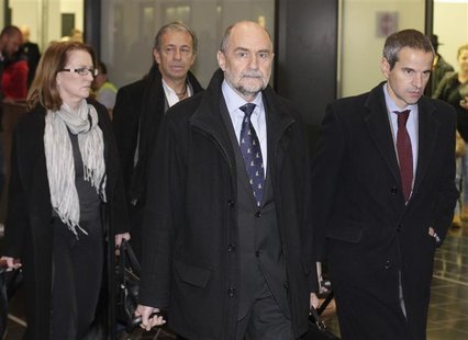 Herman Nackaerts (C), head of a delegation of the International Atomic Energy Agency (IAEA), reacts at the airport in Vienna after arriving Herman Nackaerts (C), head of a delegation of the International Atomic Energy Agency (IAEA), reacts at the airport in Vienna after arriving