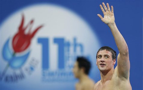 Ryan Lochte of the U.S. celebrates winning the men's 200m individual medley final during the FINA World Swimming Championships in Istanbul D Ryan Lochte of the U.S. celebrates winning the men's 200m individual medley final during the FINA World Swimming Championships in Istanbul D