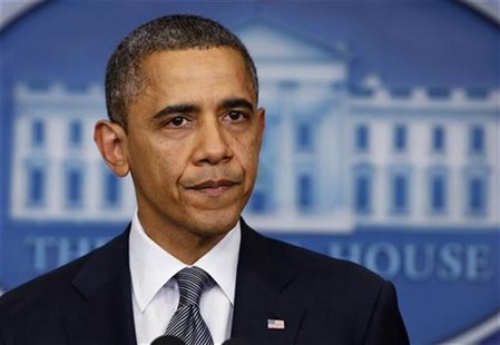 U.S. President Barack Obama pauses while speaking about the shooting at Sandy Hook Elementary School in Newtown, Connecticut, during a press U.S. President Barack Obama pauses while speaking about the shooting at Sandy Hook Elementary School in Newtown, Connecticut, during a press