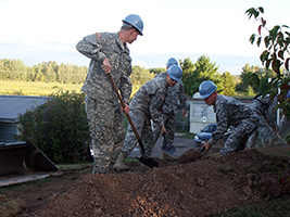 Wisconsin Army National Guard members working on trail project in Chequamegon-Nicolet National Forest near Ashland, Wis. Wisconsin Army National Guard members working on trail project in Chequamegon-Nicolet National Forest near Ashland, Wis.