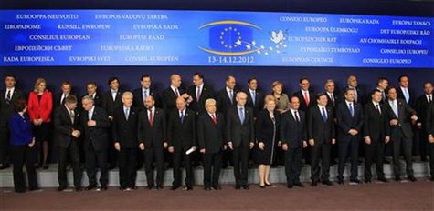 European Union leaders pose for a family photo during a EU summit, in Brussels December 13, 2012. REUTERS/Yves Herman European Union leaders pose for a family photo during a EU summit, in Brussels December 13, 2012. REUTERS/Yves Herman