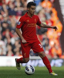 Liverpool's Suso runs with the ball during their English Premier League soccer match against Stoke City at Anfield in Liverpool, northern En Liverpool's Suso runs with the ball during their English Premier League soccer match against Stoke City at Anfield in Liverpool, northern En