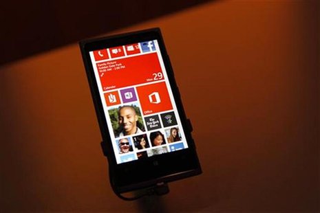 A Nokia Lumia 920 featuring Windows Phone 8 is displayed during an event in San Francisco, California October 29, 2012. REUTERS/Robert Galbr A Nokia Lumia 920 featuring Windows Phone 8 is displayed during an event in San Francisco, California October 29, 2012. REUTERS/Robert Galbr