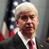 Michigan Governor Rick Snyder holds a news conference to talk about why he signed into law, earlier in the day, right-to-work laws in Lansin Michigan Governor Rick Snyder holds a news conference to talk about why he signed into law, earlier in the day, right-to-work laws in Lansin