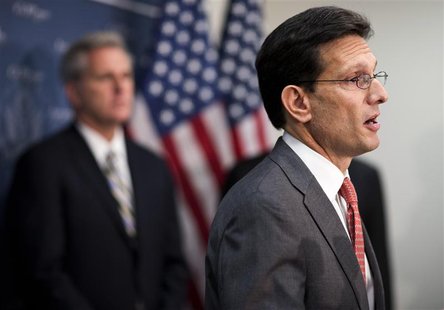 House Majority Leader Rep. Eric Cantor (R-VA) speaks at a news conference after a Republican caucus meeting on Capitol Hill in Washington on House Majority Leader Rep. Eric Cantor (R-VA) speaks at a news conference after a Republican caucus meeting on Capitol Hill in Washington on