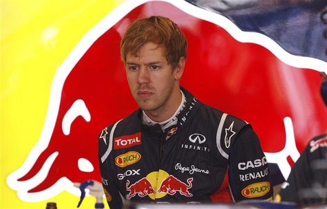 Red Bull Formula One driver Sebastian Vettel of Germany prepares for the second practice session of the U.S. F1 Grand Prix at the Circuit of Red Bull Formula One driver Sebastian Vettel of Germany prepares for the second practice session of the U.S. F1 Grand Prix at the Circuit of
