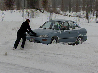 Vehicle stuck in snow. Vehicle stuck in snow.