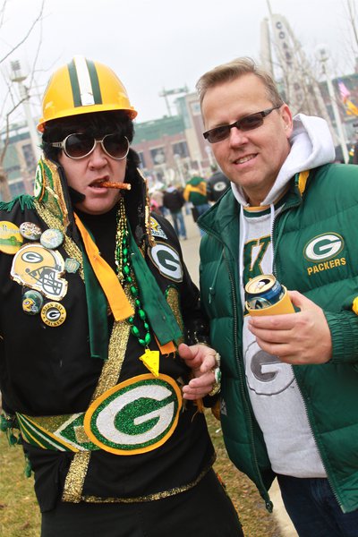 Packer Elvis caught by our cameras at Lambeau