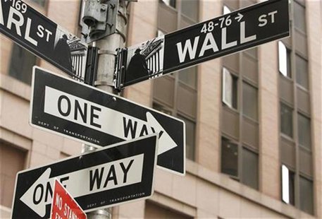 A Wall St. sign is seen in New York's financial district September 16, 2008. REUTERS/Lucas Jackson A Wall St. sign is seen in New York's financial district September 16, 2008. REUTERS/Lucas Jackson