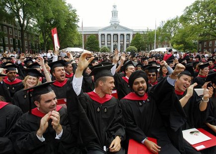 Harvard Business School students cheer during their graduation ceremonies in Boston, Massachusetts, in this June 4, 2009 file picture. Since Harvard Business School students cheer during their graduation ceremonies in Boston, Massachusetts, in this June 4, 2009 file picture. Since