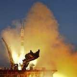 The Soyuz TMA-07M spacecraft carrying the International Space Station (ISS) crew of U.S. astronaut Thomas Marshburn, Russian cosmonaut Roman The Soyuz TMA-07M spacecraft carrying the International Space Station (ISS) crew of U.S. astronaut Thomas Marshburn, Russian cosmonaut Roman