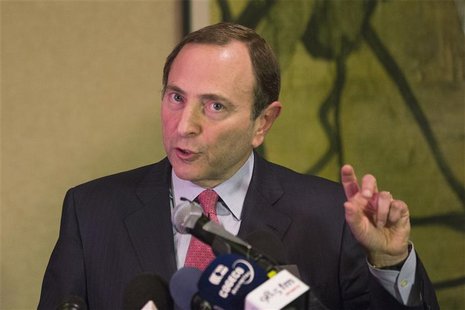 National Hockey League (NHL) Commissioner Gary Bettman describes negotiations between the NHL and the NHL Players Association (NHLPA) regard National Hockey League (NHL) Commissioner Gary Bettman describes negotiations between the NHL and the NHL Players Association (NHLPA) regard