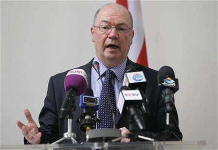 Alistair Burt, British Minister for the Middle East and South Asia, speaks during a news conference in Algiers June 24, 2012. REUTERS/Louafi Alistair Burt, British Minister for the Middle East and South Asia, speaks during a news conference in Algiers June 24, 2012. REUTERS/Louafi