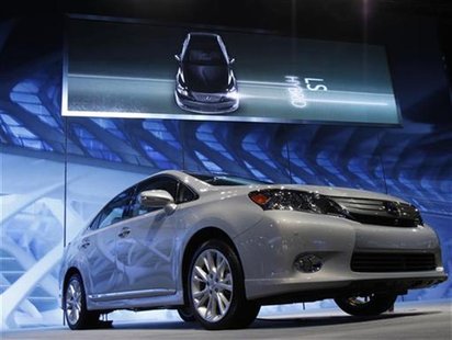 A Lexus HS 250h Hybrid is seen at the Chicago Auto Show February 10, 2010. REUTERS/John Gress A Lexus HS 250h Hybrid is seen at the Chicago Auto Show February 10, 2010. REUTERS/John Gress