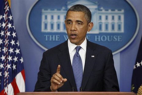U.S. President Barack Obama makes a statement to reporters after meeting with congressional leaders at the White House in Washington Decembe U.S. President Barack Obama makes a statement to reporters after meeting with congressional leaders at the White House in Washington Decembe