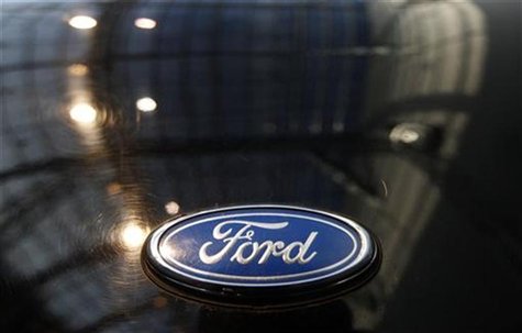 A logo of a Ford car is pictured during a press presentation prior to the Essen Motor Show in Essen November 30, 2012. REUTERS/Ina Fassbende A logo of a Ford car is pictured during a press presentation prior to the Essen Motor Show in Essen November 30, 2012. REUTERS/Ina Fassbende