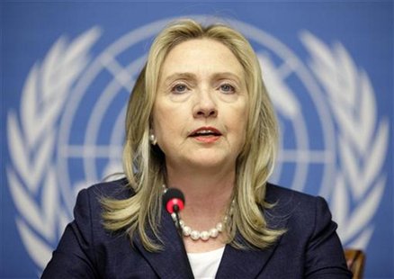 U.S. Secretary of State Hillary Clinton addresses a news conference after the meeting of the Action Group on Syria at the United Nations Eur U.S. Secretary of State Hillary Clinton addresses a news conference after the meeting of the Action Group on Syria at the United Nations Eur