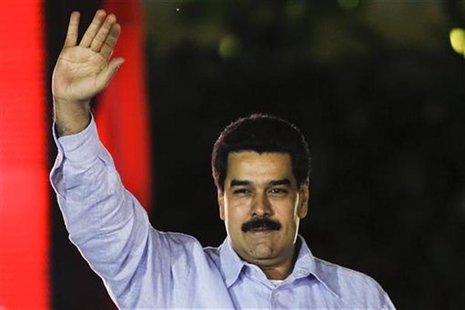 Venezuela's Vice President Nicolas Maduro greets supporters during the anniversary ceremony of the Bolivarian Alliance for the Peoples of Ou Venezuela's Vice President Nicolas Maduro greets supporters during the anniversary ceremony of the Bolivarian Alliance for the Peoples of Ou