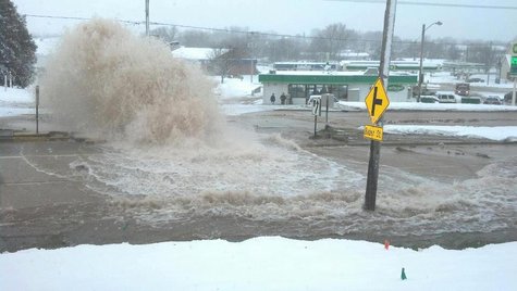 Water main break at E Mason & Bader Street (Photo courtesy of Fox 11 WLUK-TV) Water main break at E Mason & Bader Street (Photo courtesy of Fox 11 WLUK-TV)