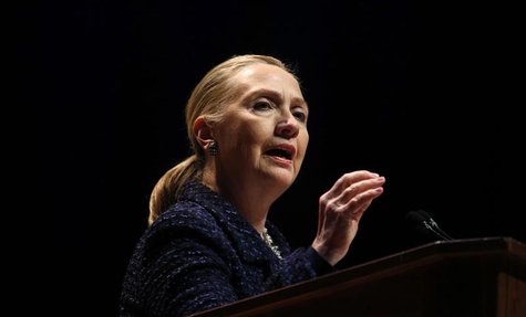 U.S. Secretary of State Hillary Clinton delivers a speech "Frontlines and Frontiers: Making Human Rights a Human Reality" at Dublin City Uni U.S. Secretary of State Hillary Clinton delivers a speech "Frontlines and Frontiers: Making Human Rights a Human Reality" at Dublin City Uni