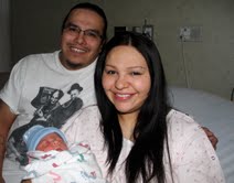 Maurice Goggleye, Christina Soman and new son Corey Maurice Goggleye, Christina Soman and new son Corey