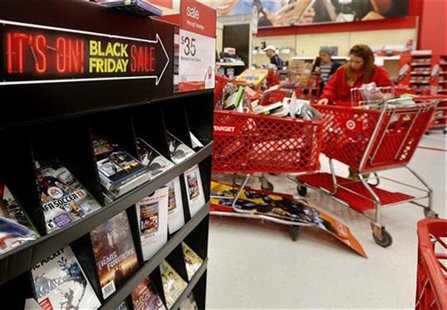 A 'Black Friday' sale sign is seen inside a Target store in Westbury, New York November 23, 2012. REUTERS/Shannon Stapleton A 'Black Friday' sale sign is seen inside a Target store in Westbury, New York November 23, 2012. REUTERS/Shannon Stapleton