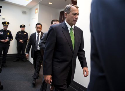 Speaker of the House John Boehner (R-OH) walks from a meeting with House Republicans about a solution for the "fiscal cliff" on Capitol Hill Speaker of the House John Boehner (R-OH) walks from a meeting with House Republicans about a solution for the "fiscal cliff" on Capitol Hill