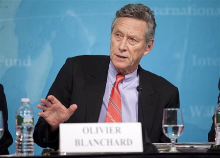 International Monetary Fund's Economic Counsellor and Director of the Research Department, Olivier Blanchard speaks at a joint news conferen International Monetary Fund's Economic Counsellor and Director of the Research Department, Olivier Blanchard speaks at a joint news conferen