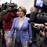 U.S. House Minority Leader Nancy Pelosi (D-CA) arrives to meet with House Democrats and U.S. Vice President Joseph Biden about a solution fo U.S. House Minority Leader Nancy Pelosi (D-CA) arrives to meet with House Democrats and U.S. Vice President Joseph Biden about a solution fo