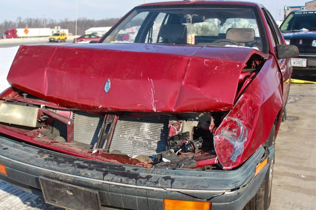 Car from a texting accident provided by Smitty's Salvage & Supply in Green Bay
